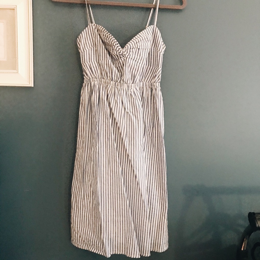 Jcrew Blue and White Stripped Dress